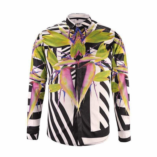 Givenchy Bird Of Paradise Floral Longsleeve Shirt For Men - Multicolour - Obeezi