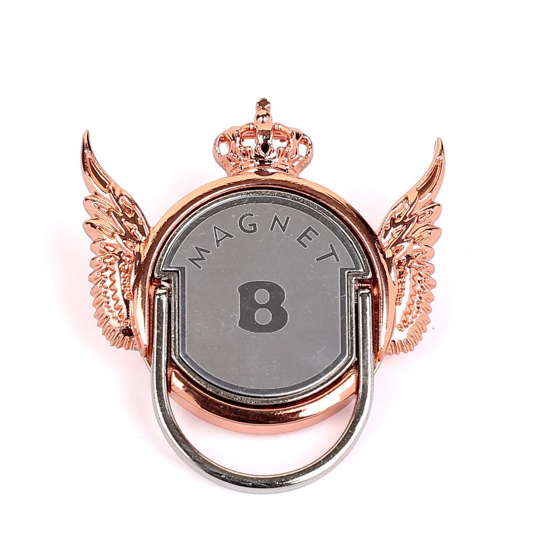 Gold Rose Magnet Crown Wings Ring Phone Holder - Obeezi.com