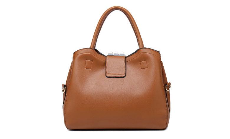 Golden metalic Design 3 in 1 woman Khaki Handbags - Obeezi.com