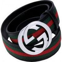 Green-Red-Green Silver Buckle Belt - Obeezi.com