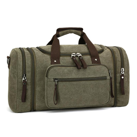Green Vintage Canvas Gym Duffel unisex Travel Tote Bag - Obeezi.com