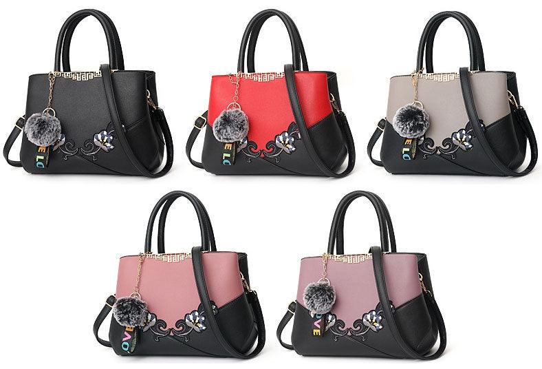 Grey French Fur Cham Shape Tote Handbag - Obeezi.com