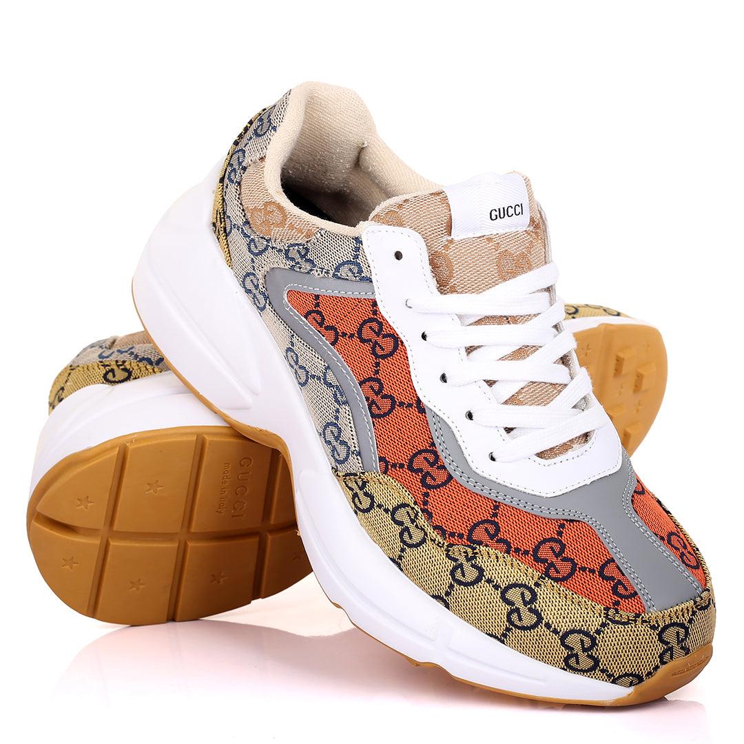 Guc Double G All Round Logo Designed Multi-Coloured Sneakers - Obeezi.com