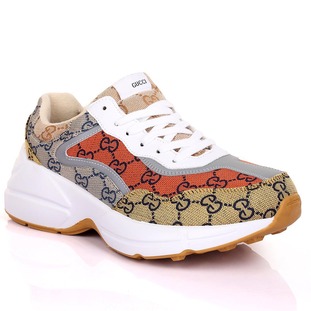 Guc Double G All Round Logo Designed Multi-Coloured Sneakers - Obeezi.com