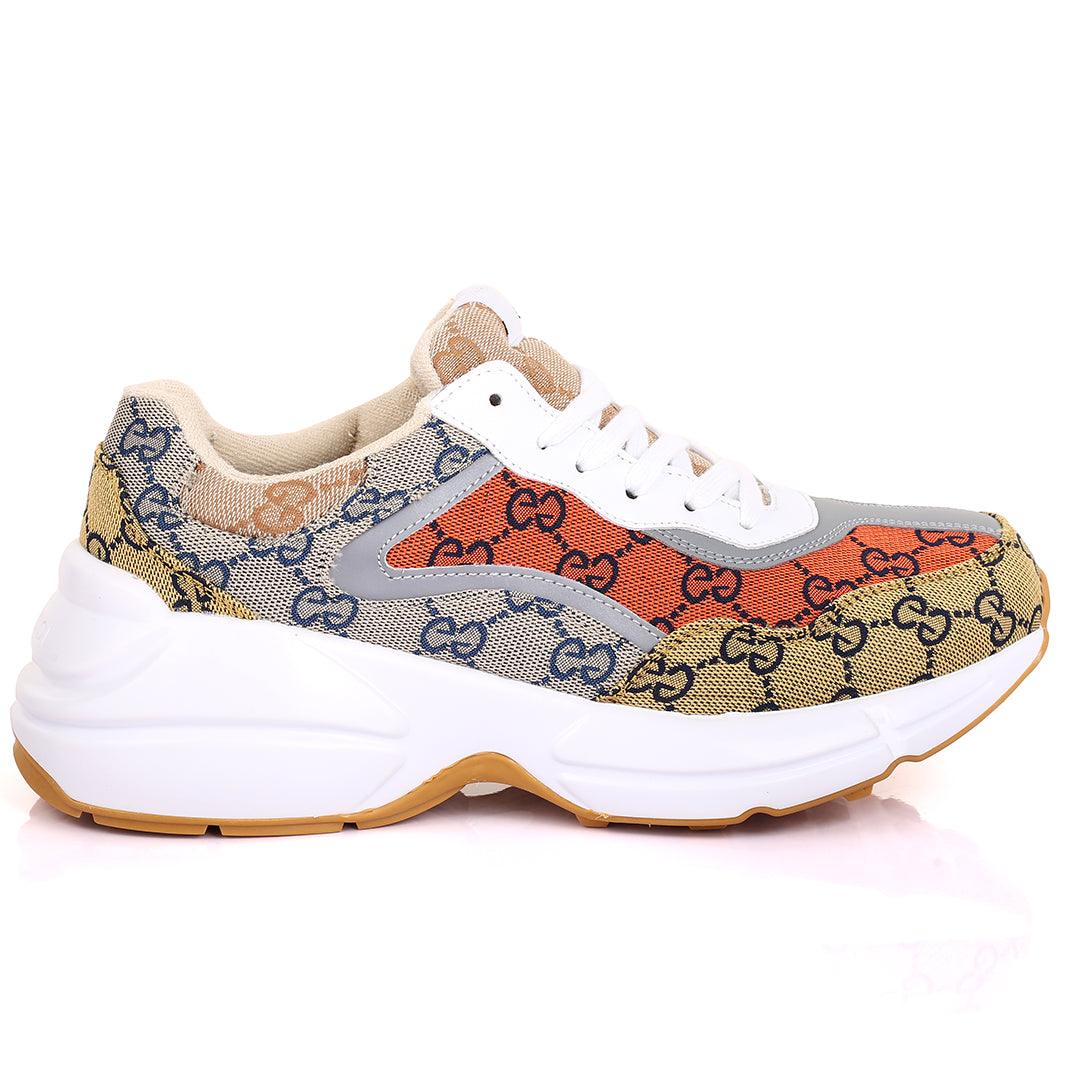Guc Double G All Round Logo Designed Multi-Coloured Sneakers - Obeezi.com