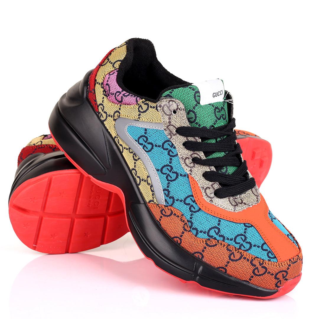 Guc Multi-Coloured Double G All Round Logo Designed Sneakers - Obeezi.com