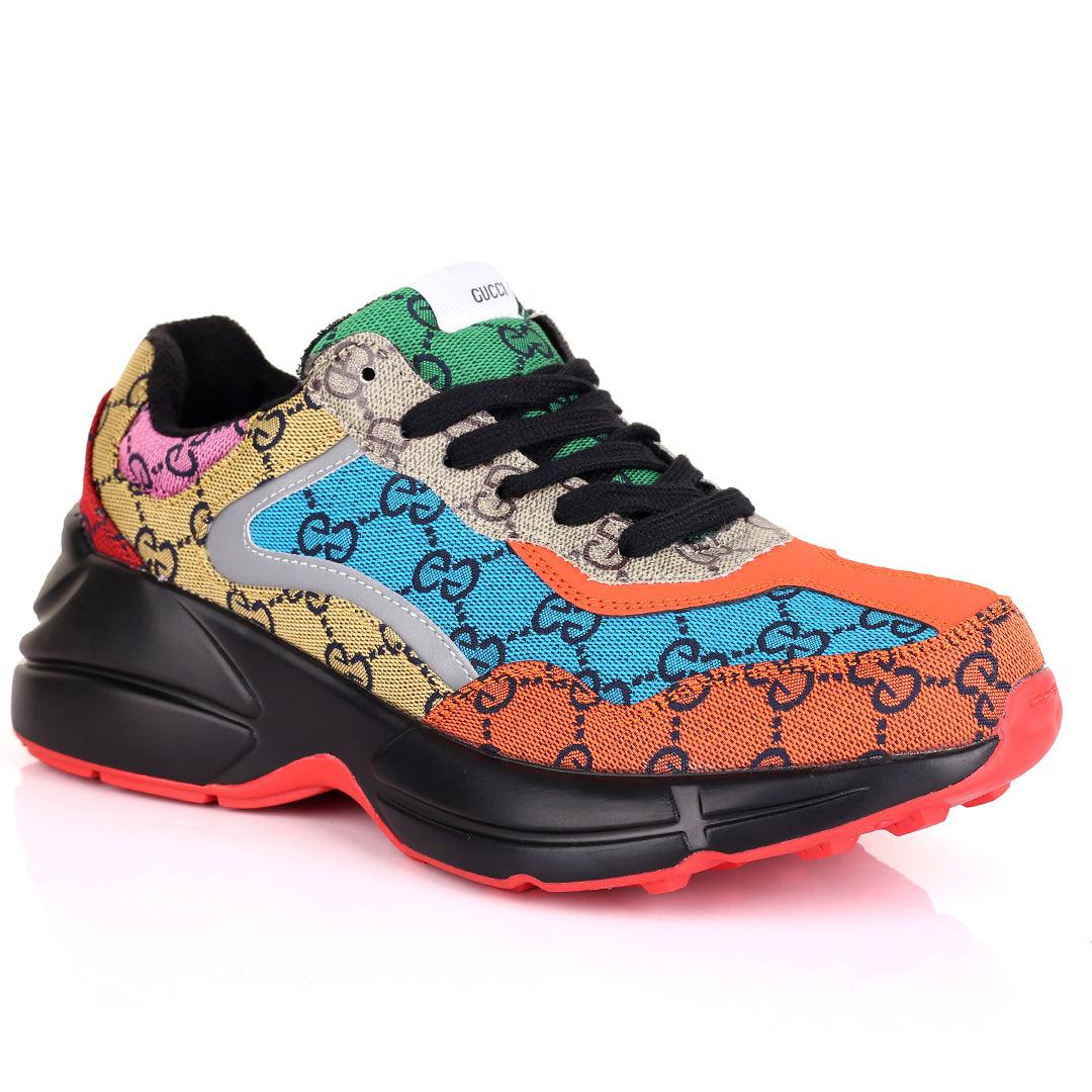 Guc Multi-Coloured Double G All Round Logo Designed Sneakers - Obeezi.com
