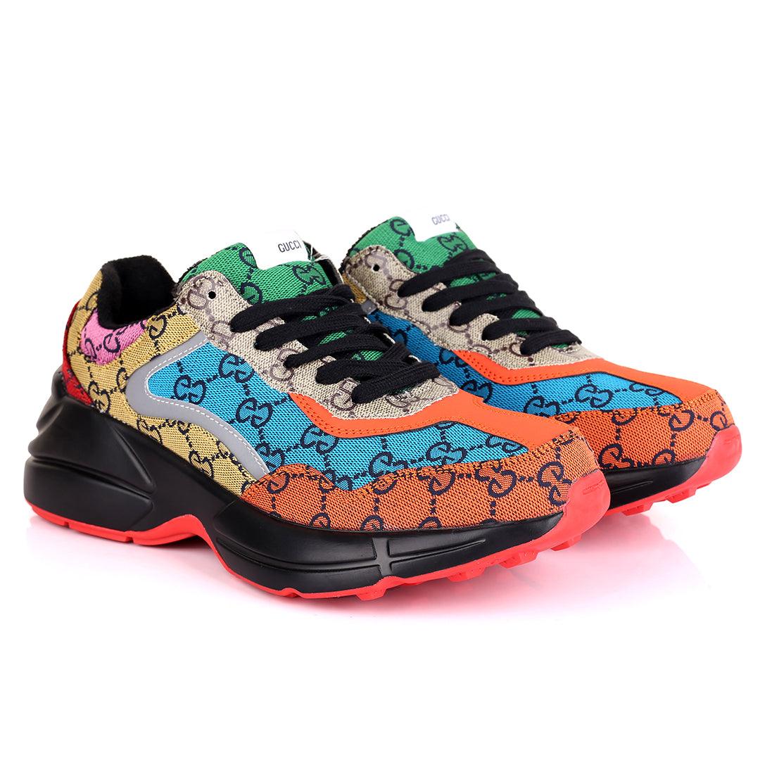 Guc Multi-Coloured Double G All Round Logo Designed Sneakers - Obeezi.com