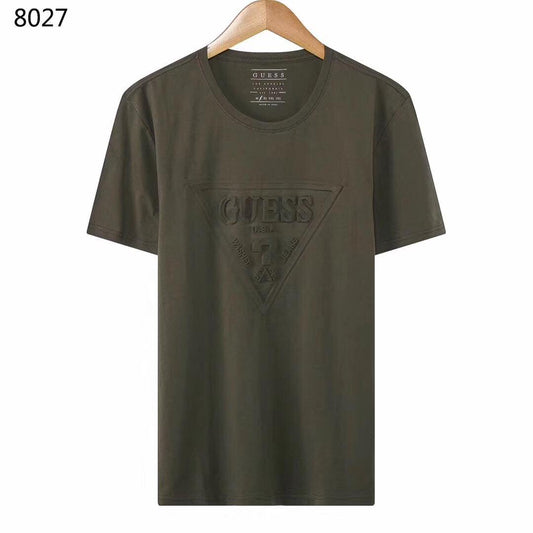 Guess Triangle Logo Men's Shortsleeve T-shirt- Green - Obeezi