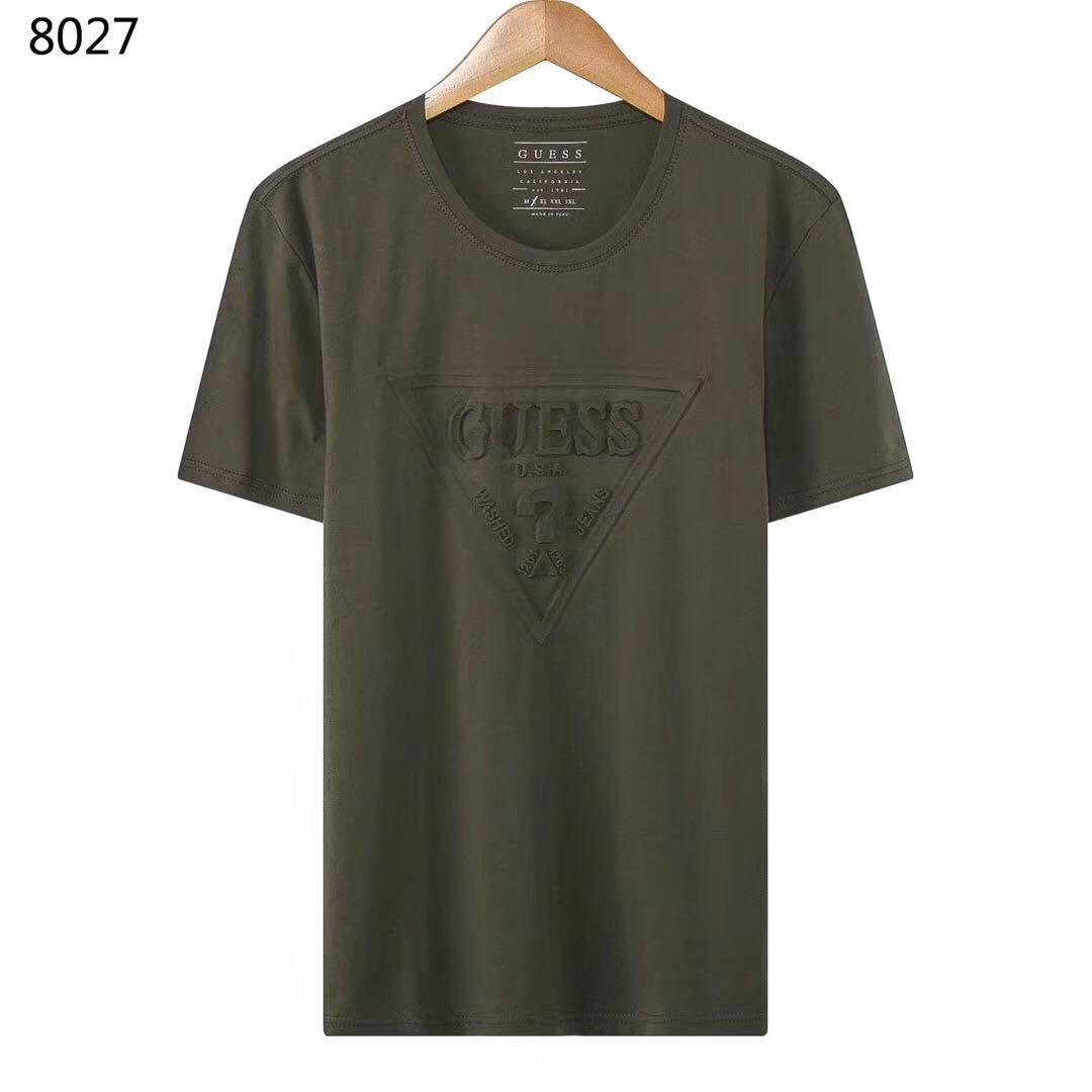 Guess Triangle Logo Men's Shortsleeve T-shirt- Green - Obeezi