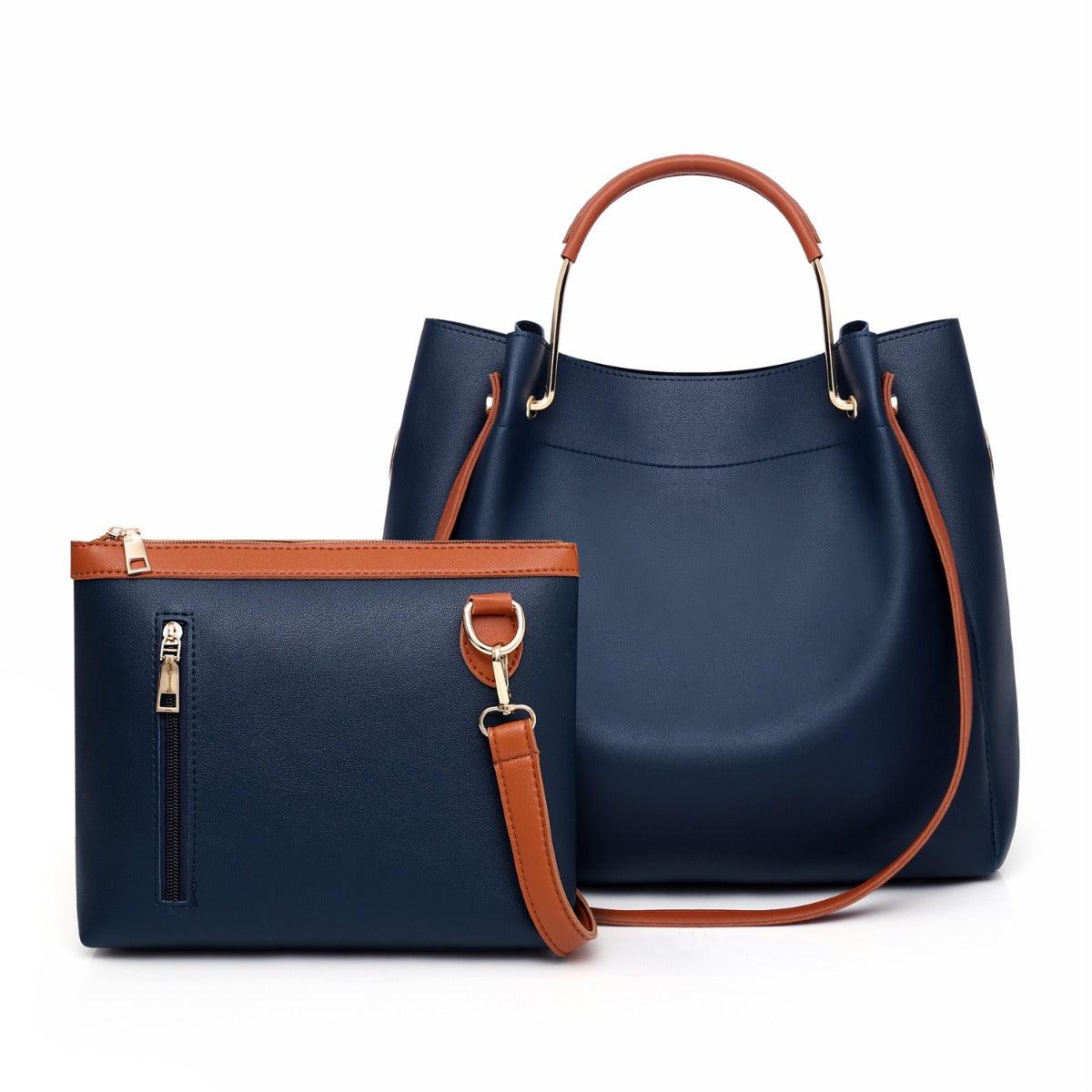 Guluded Leather Portable Handbag Navyblue - Obeezi.com