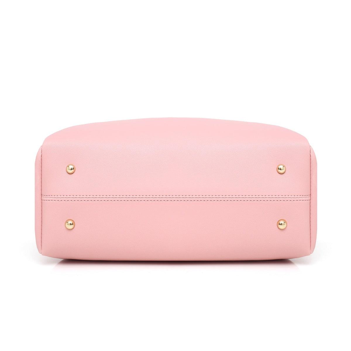 Guluded Leather Portable Handbag Pink - Obeezi.com