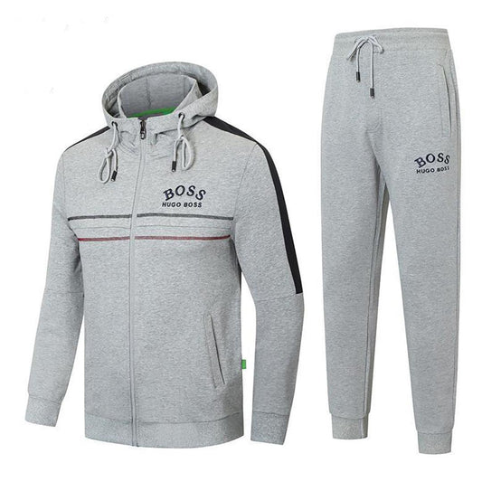 H Boss Visibility Hooded Tracksuit-Ash - Obeezi.com