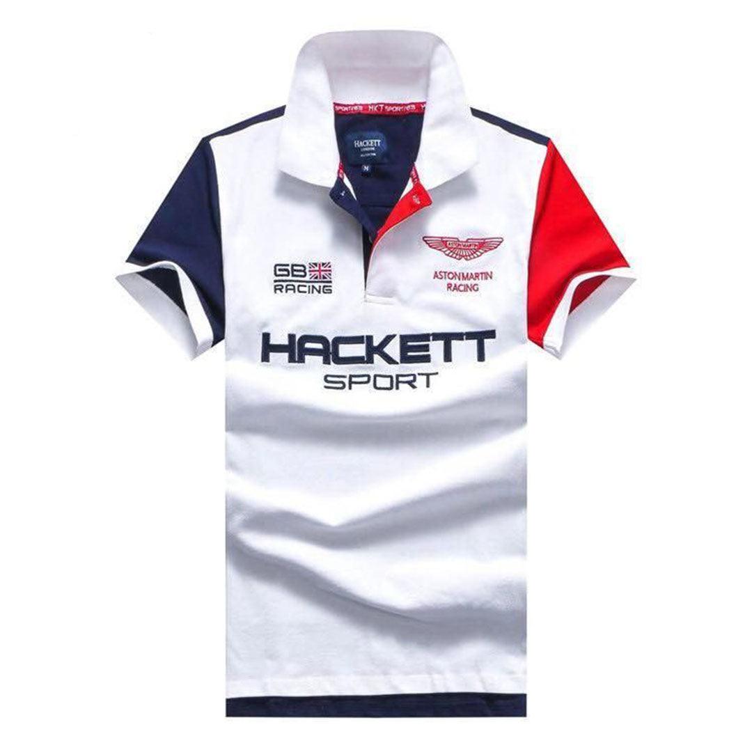 Hacket London Aston Martin Racing Polo Shirt- White - Obeezi