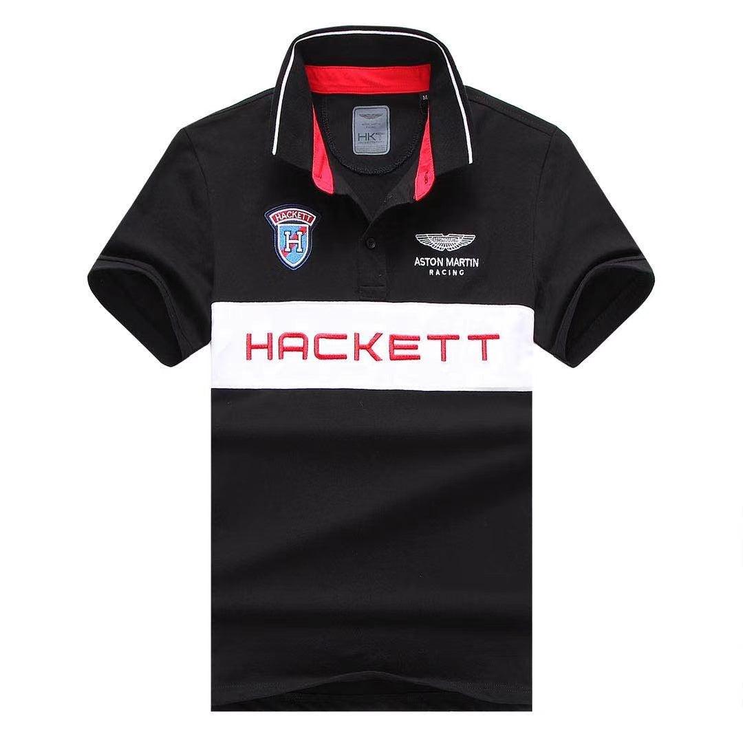 Hackett Aston Martin Racing Men's Premium Cotton Polo Shirt- Black - Obeezi.com