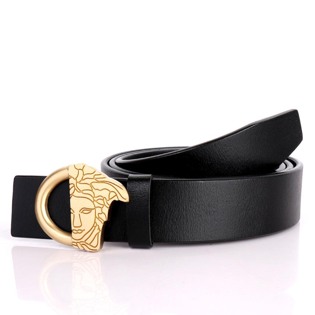 Half Medusa Unique Styled Men's Leather Black Belt - Obeezi.com