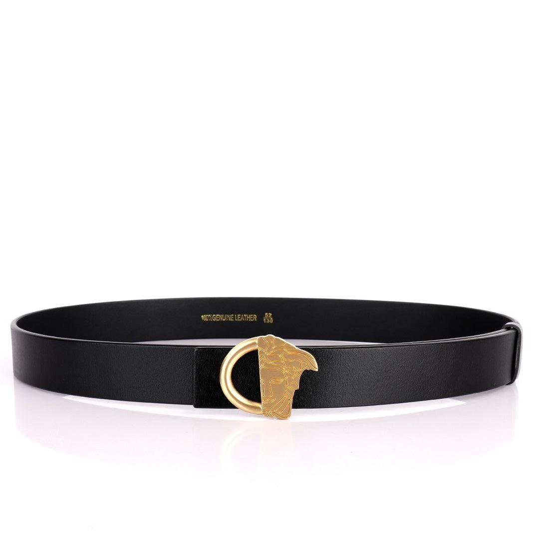 Half Medusa Unique Styled Men's Leather Black Belt - Obeezi.com