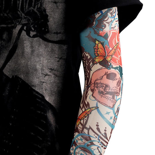 Hand Body Tattoo Butterfly Skullie Sleeve - Obeezi.com