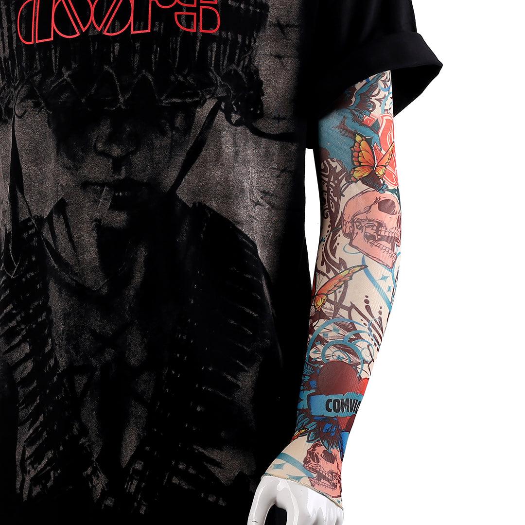 Hand Body Tattoo Butterfly Skullie Sleeve - Obeezi.com