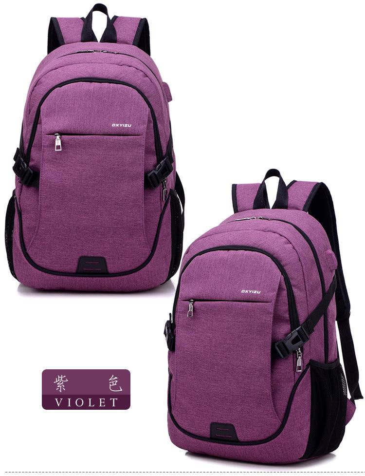 Haven Large Capacity Laptop Backpack With USB Charging Port-Black - Obeezi.com