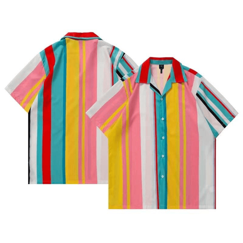 Hawaiian Blocked Designed Print Relaxed Shirt - Obeezi.com