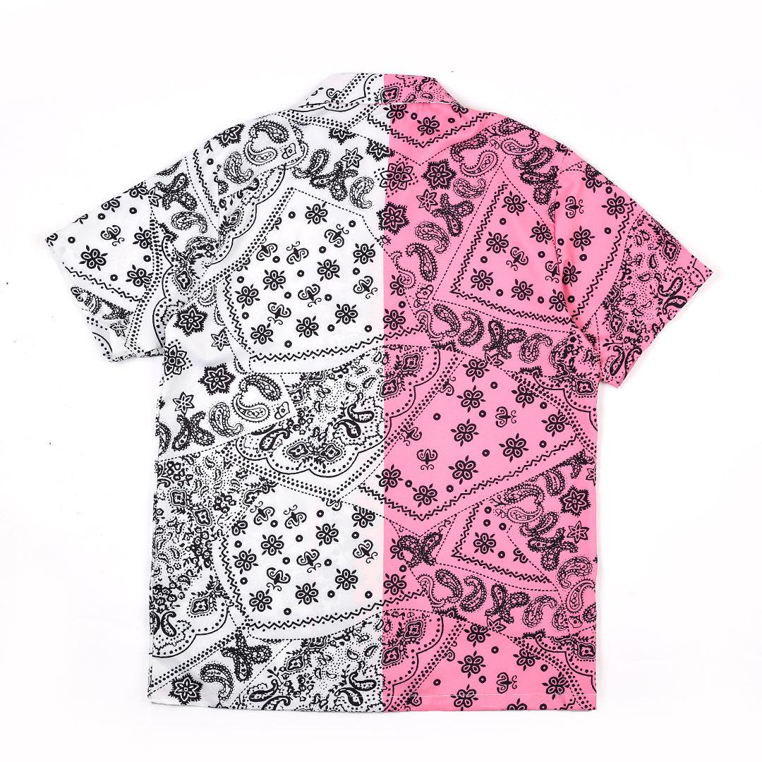 Hawaiian Double Sided Pink And White Designed Aloha Shirt - Obeezi.com
