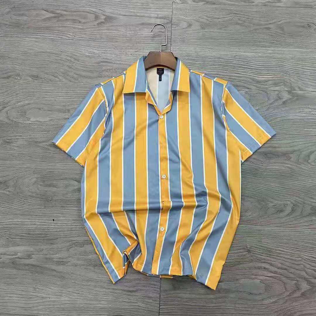 Hawaiian Multi Coloured Striped Aloha Shirt - Obeezi.com