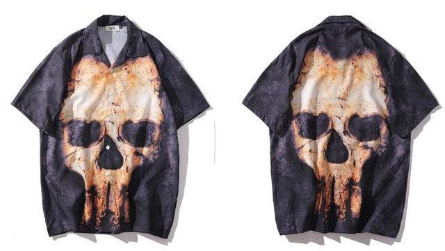 Hawaiian Short Sleeves Casual Men's Shirt -Black - Obeezi.com