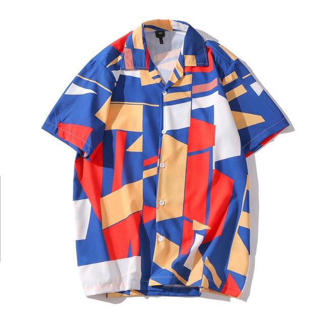 Hawaiian Short Sleeves Mixed Print Casual Men's Shirt - Obeezi.com
