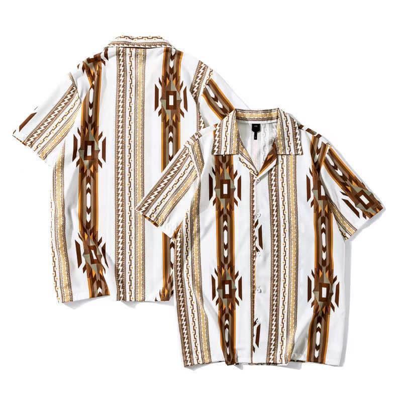 Hawaiian Superlative Multi Coloured Striped Aloha Shirt - Obeezi.com