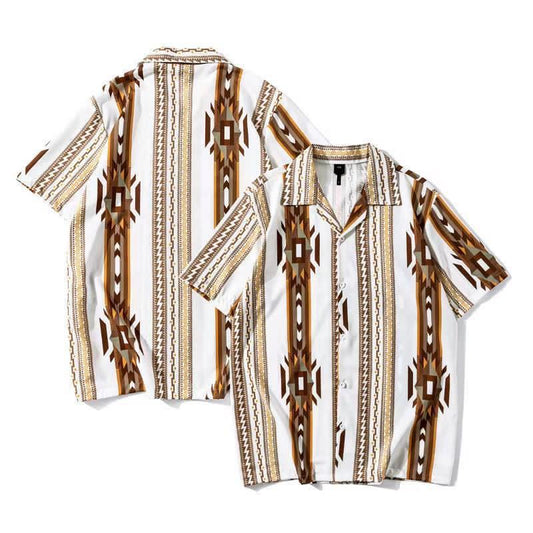 Hawaiian Superlative Multi Coloured Striped Aloha Shirt - Obeezi.com