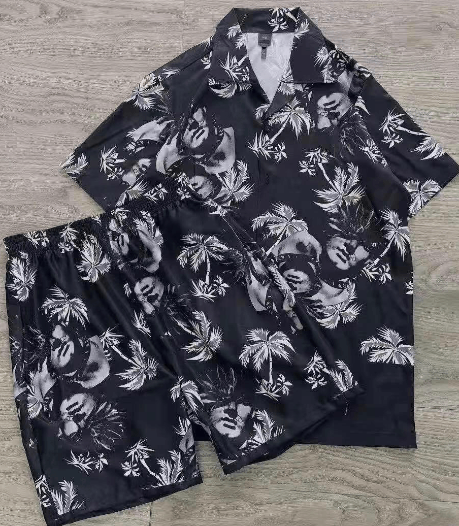Hawaiian Tropical Beach Vintage Top With Matching Short - Obeezi.com