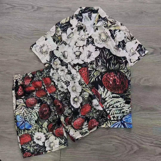 Hawaiian Vintage Casual Fashion Short Sleeve Shirt With Matching Short - Obeezi.com