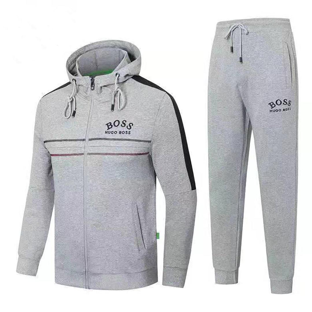HB Crested Branded Logo Men's Tracksuit Ash - Obeezi.com