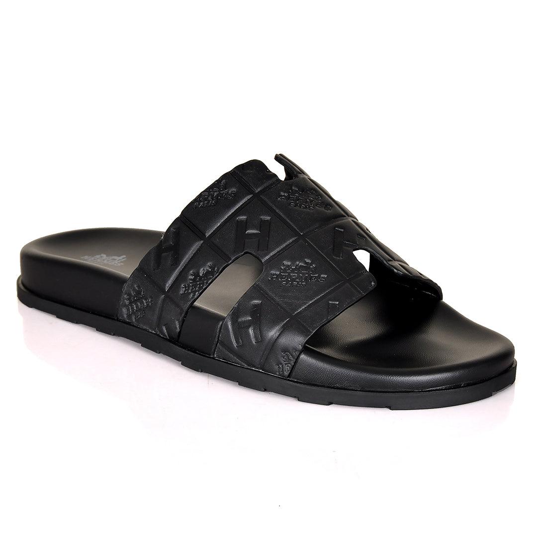 Herm Paris Created Logo Leather Ultralightweight Slippers - Obeezi.com