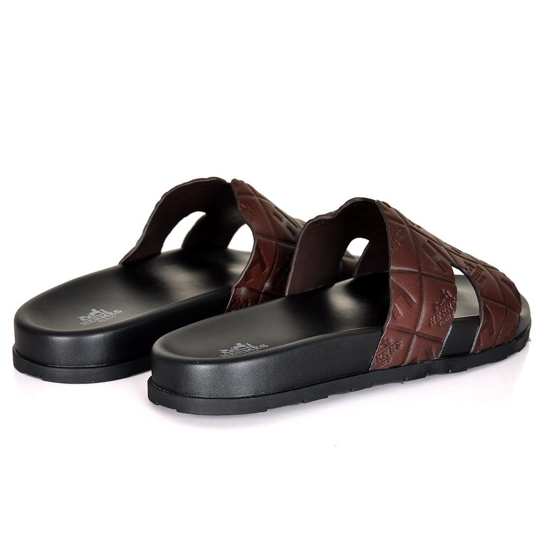 Herm Paris Created Logo Leather Ultralightweight Slippers - Obeezi.com