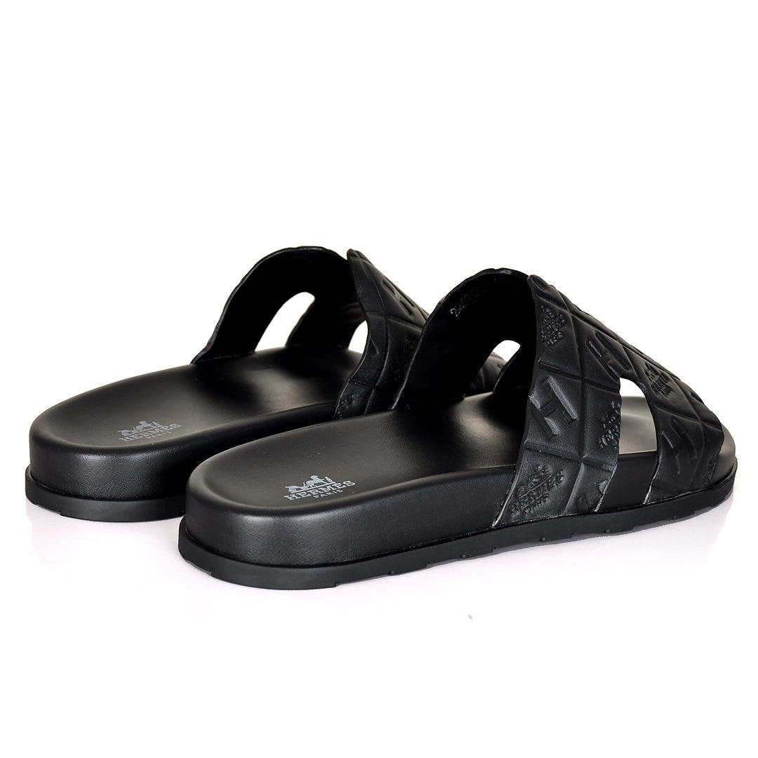 Herm Paris Created Logo Leather Ultralightweight Slippers - Obeezi.com