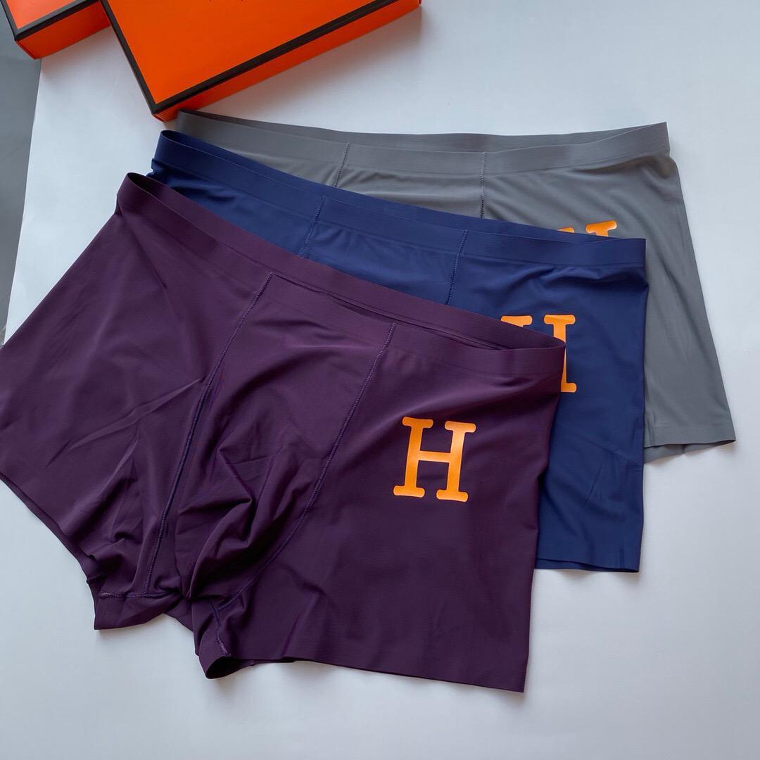 Herm Purple, Grey And Blue Silk Boxer - Obeezi.com