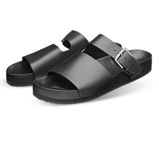 Hermes Izmir Men's Classic Sandal Black - Obeezi