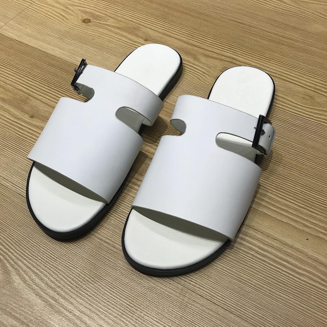 Hermes Izmir Men's Classic Sandal White - Obeezi
