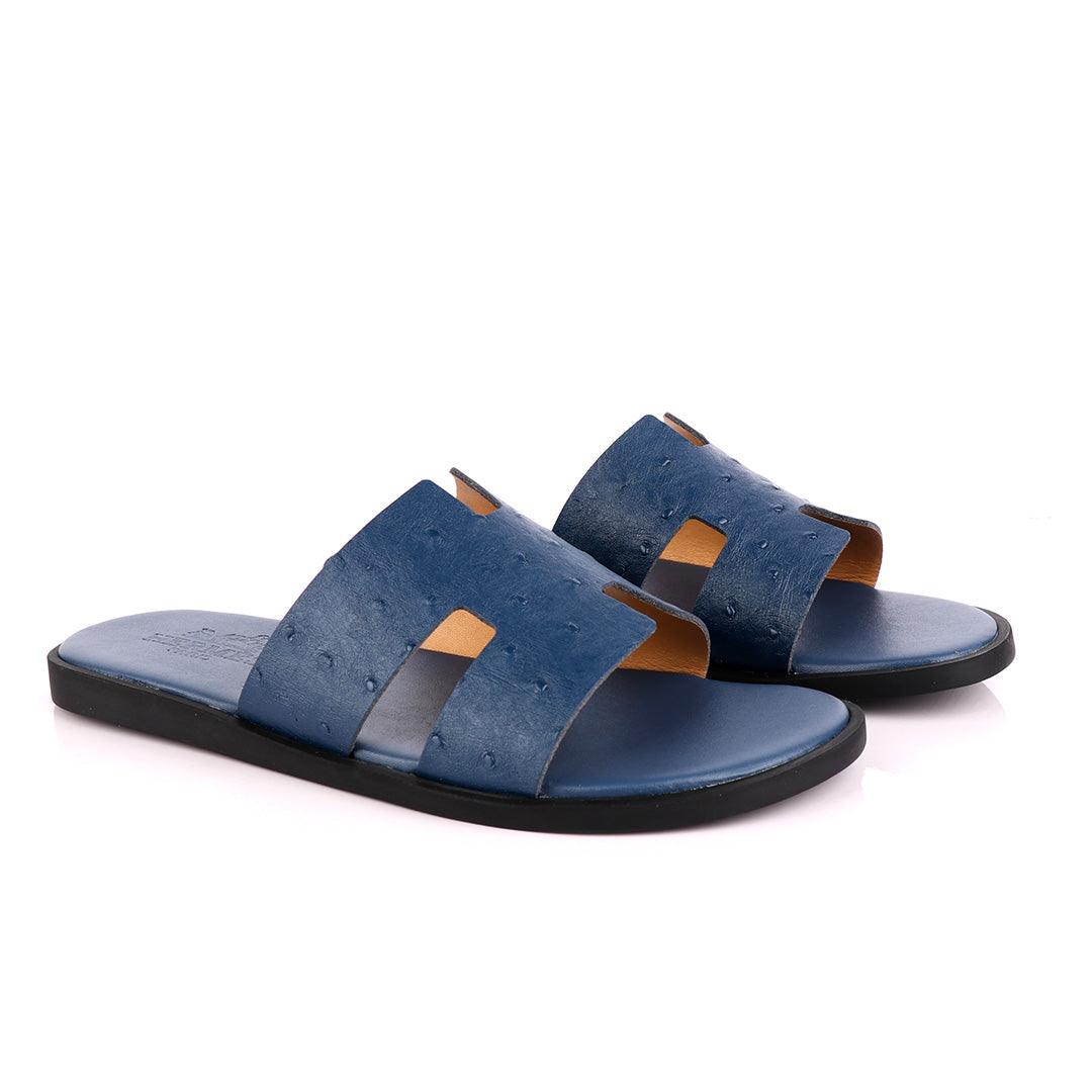 Hermes Men Slipper Oran Navy Blue - Obeezi