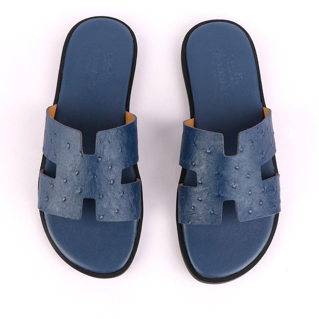 Hermes Men Slipper Oran Navy Blue - Obeezi
