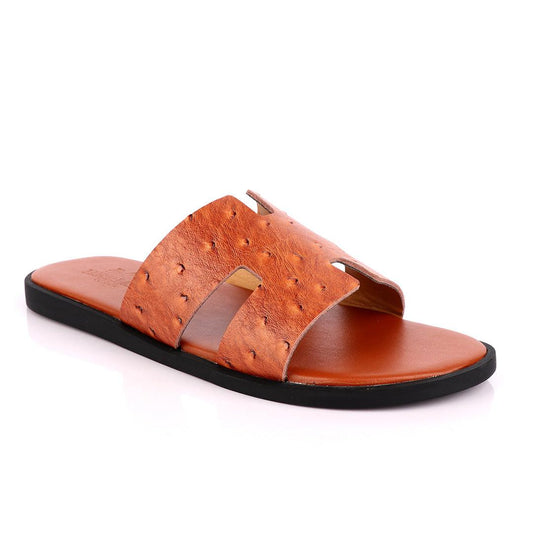 Hermes Paris Leather Slipper-Brown - Obeezi