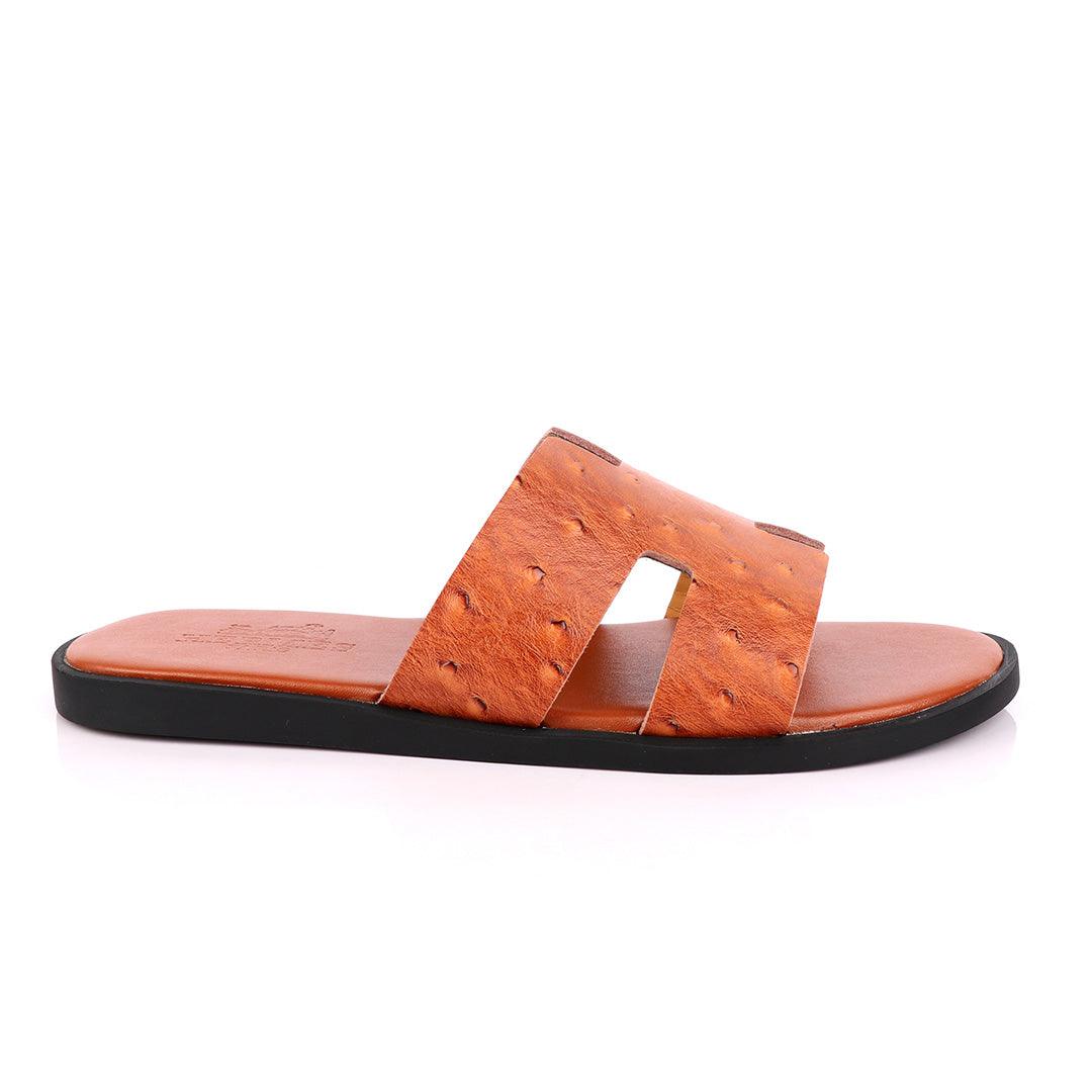 Hermes Paris Leather Slipper-Brown - Obeezi
