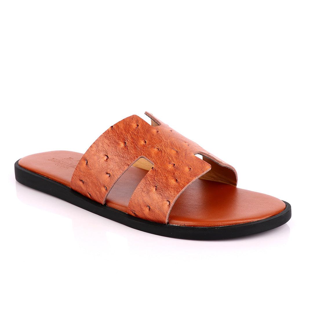 Hermes Paris Leather Slipper-Brown - Obeezi