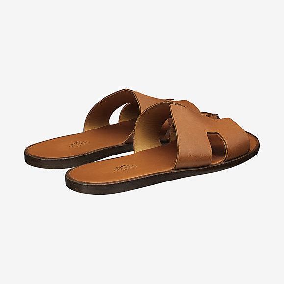 Hermes Paris Men Sandals Izmir Veau Brown - Obeezi