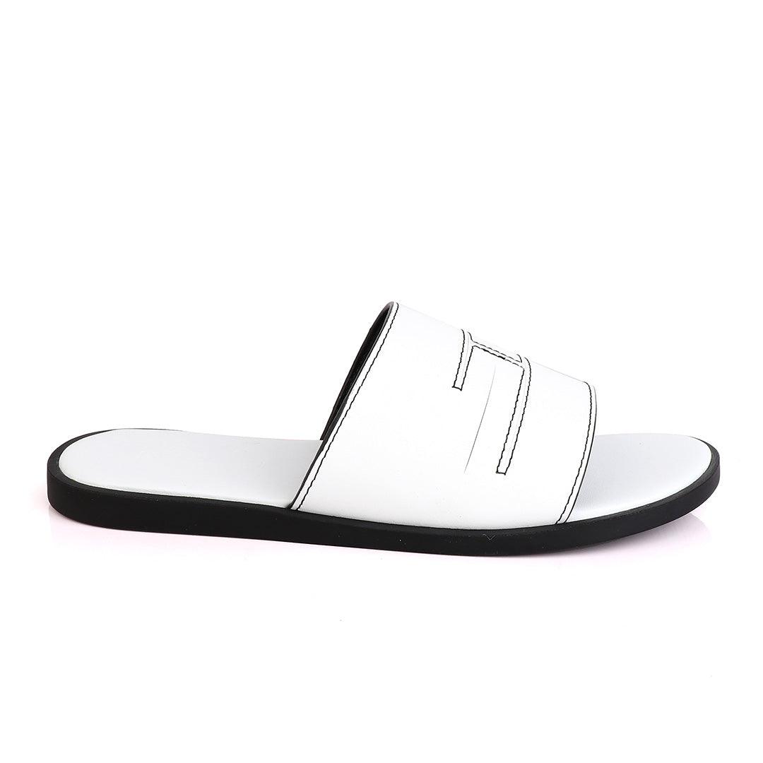 Hermes Paris White Leather Slippers - Obeezi