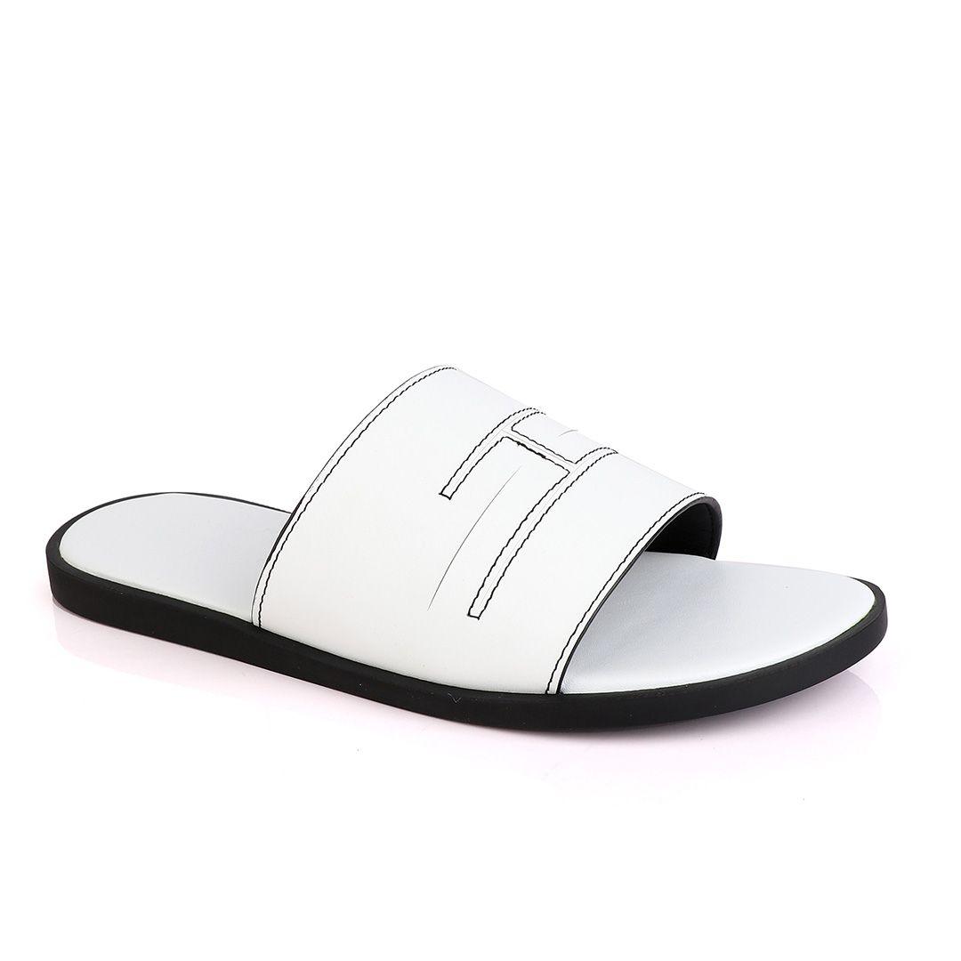 Hermes Paris White Leather Slippers - Obeezi