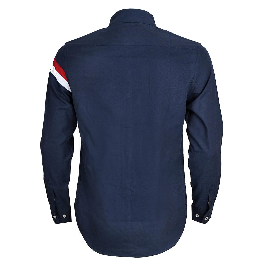 HF Flag Striped Cotton Long Sleeve Button Down - Navyblue - Obeezi.com