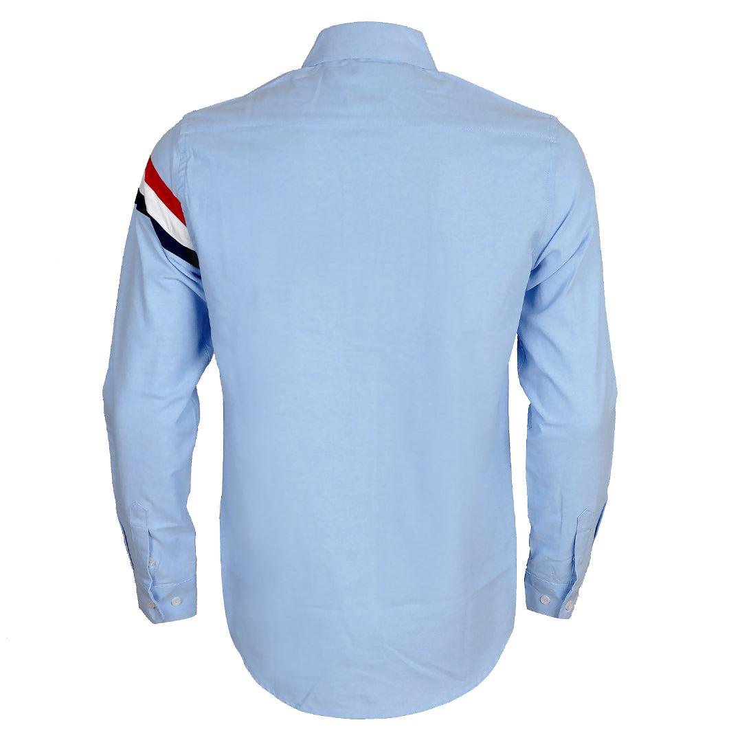 HF Flag Striped Cotton Long Sleeve Button Down - Skyblue - Obeezi.com